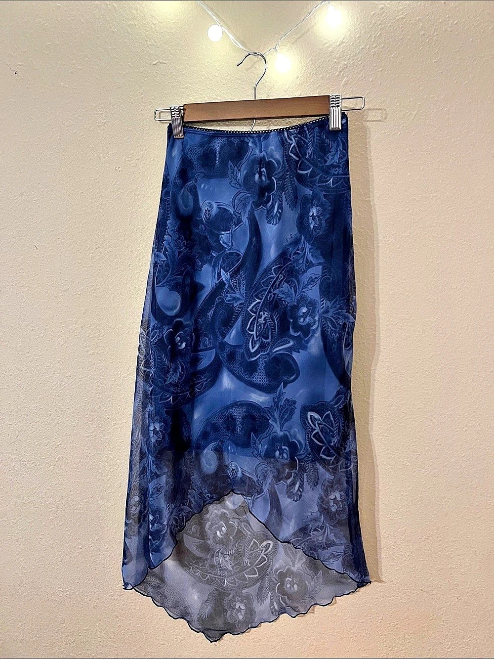 Youngique Floral Maxi Skirt in Blue Size Small